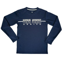 Utah State Two-Toned Text Aggies U-State Youth Long-Sleeve T-Shirt